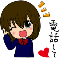 Sticker of a female high school student sticker #5046007