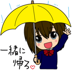 Sticker of a female high school student sticker #5046008