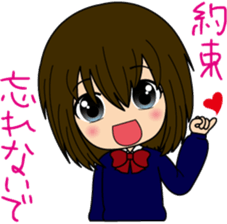 Sticker of a female high school student sticker #5046011