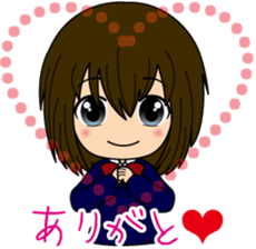 Sticker of a female high school student sticker #5046012