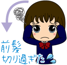 Sticker of a female high school student sticker #5046013