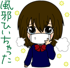Sticker of a female high school student sticker #5046014