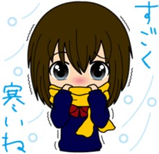 Sticker of a female high school student sticker #5046017