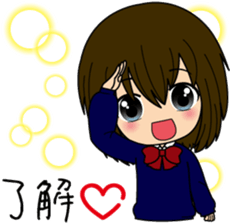 Sticker of a female high school student sticker #5046020