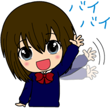 Sticker of a female high school student sticker #5046021
