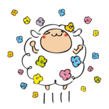 Flower Sheep sticker #5047149