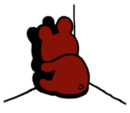 Bear occasionally rabbit sticker #5048196