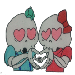 skull boy & girl