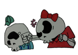 skull boy & girl sticker #5048233