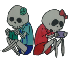 skull boy & girl sticker #5048240