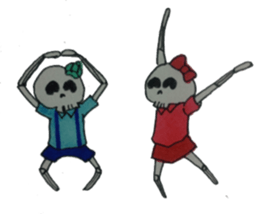 skull boy & girl sticker #5048254