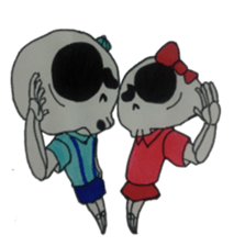 skull boy & girl sticker #5048258
