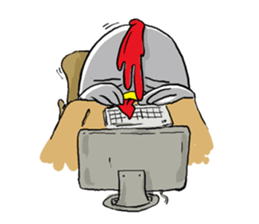 chicken salaryman sticker #5053599