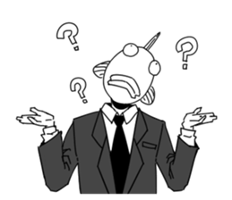 white fish man sticker #5054984