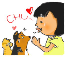K.with her dog and kitty's, lol life sticker #5057270