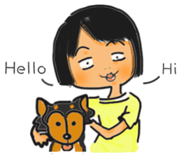 K.with her dog and kitty's, lol life sticker #5057275