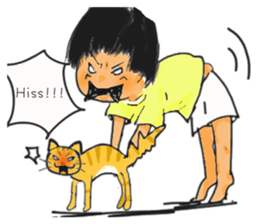 K.with her dog and kitty's, lol life sticker #5057282