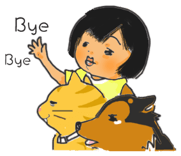 K.with her dog and kitty's, lol life sticker #5057295