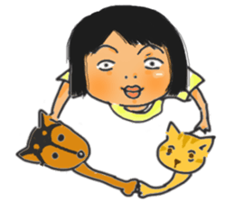 K.with her dog and kitty's, lol life sticker #5057299