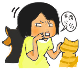 K.with her dog and kitty's, lol life sticker #5057304