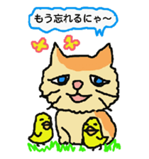 Cat and duckling(funny face version 2) sticker #5061164