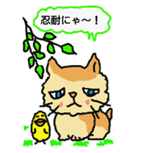 Cat and duckling(funny face version 2) sticker #5061181