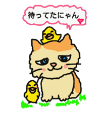 Cat and duckling(funny face version 2) sticker #5061184