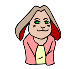 A rabbit 's facial expression. sticker #5063071