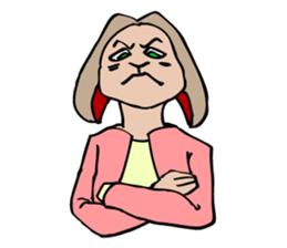 A rabbit 's facial expression. sticker #5063099