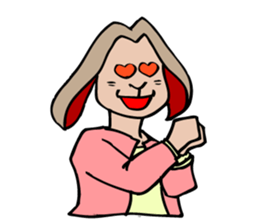 A rabbit 's facial expression. sticker #5063107