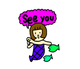 Bobbed hair seamaid"MARI" sticker #5064391