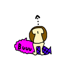 Bobbed hair seamaid"MARI" sticker #5064393