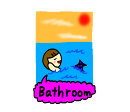 Bobbed hair seamaid"MARI" sticker #5064396