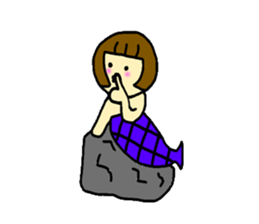 Bobbed hair seamaid"MARI" sticker #5064397