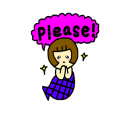 Bobbed hair seamaid"MARI" sticker #5064398