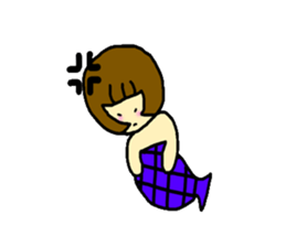 Bobbed hair seamaid"MARI" sticker #5064406