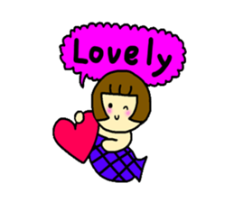 Bobbed hair seamaid"MARI" sticker #5064420