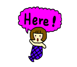 Bobbed hair seamaid"MARI" sticker #5064421