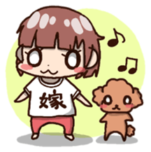 A bride and dog sticker #5067838