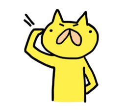 Yellow cat of strange pose sticker #5074293