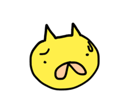 Yellow cat of strange pose sticker #5074299