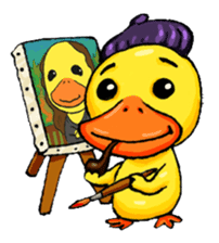 banano yellow duck sticker #5076272