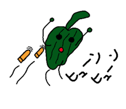Green guy and carrot-kun sticker #5077026