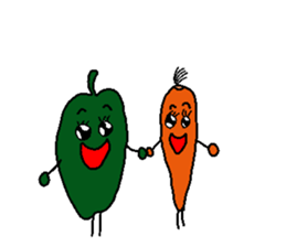 Green guy and carrot-kun sticker #5077043