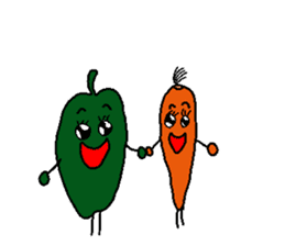 Green guy and carrot-kun sticker #5077043