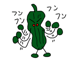 Green guy and carrot-kun sticker #5077044