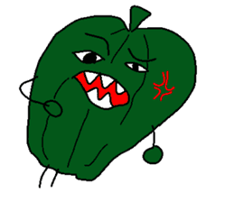 Green guy and carrot-kun sticker #5077047