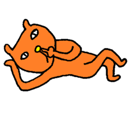 Orange crazy cat sticker #5079103