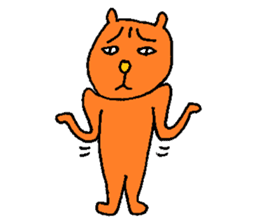 Orange crazy cat sticker #5079104