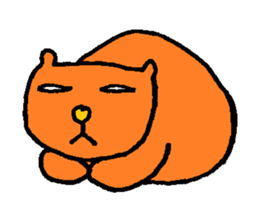 Orange crazy cat sticker #5079105